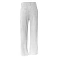 thumbnail image 4 of Luwomo Casual Jeans for Womens High Waist Wide Leg Comfortable Stretch Everyday Wear Flowy Long Trousers Solid Color Design Relaxed Fit Denim Pants White,S, 4 of 5