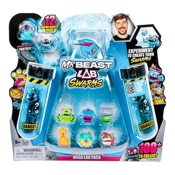 Essaims de laboratoire MrBeast, Mega Lab Pack, 12 essaims à l'intérieur, expérimentez pour faire muter vos essaims, mélangez, secouez, créez
