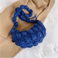 thumbnail image 4 of Bolso de axila para mujer, bolso de burbuja de nailon, bolso suave con cordón suave para chica (azul oscuro), 4 of 8