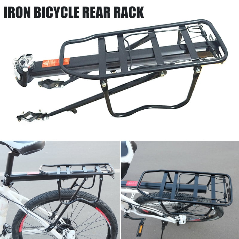 Compatible Bicycle Rear Rack Aluminum Alloy Bicycle Pannier Rack Adjustable Bicycle Carrier Bike Tour Luggage Rack Easy Installation for Mountain Road Folding Bike 