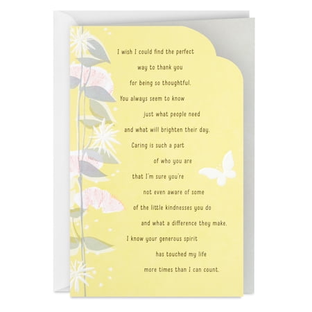 Hallmark Thank You Card (Your Generous Spirit Has Touched My Life)