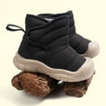 thumbnail image 2 of Quealent Baby Boys Girls Winter Warm Shoes Cozy Fleece Snow Boots Toddler Non-Slip Walking Shoes Infant Outdoor Water Resistance Faux Furry Booties Black for Size 6, 2 of 4
