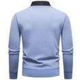 thumbnail image 4 of Men's Color Block Two In One Shirt Long Sleeve Quarter Button Lapel Collar Solid Pullover Top Light Blue XL, 4 of 4