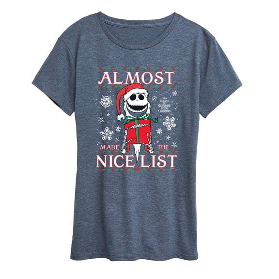 Disney - Jack Nice List Women's Short Sleeve Graphic T-Shirt