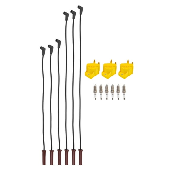 maXpeedingrods DR39 Set of 3 Ignition Coil with 6 Spark Plug and Wire Set Fit for Buick Chevy Pontiac 1999-2009 3.8L, Ignition Coil Kit Replaces 10468391, 10472401, 10482928