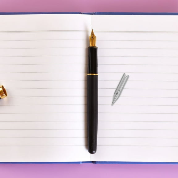 KONTONTY  40 Pcs Replacement Nibs for Fountain Pens Spare Calligraphy Student Silver