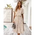 thumbnail image 4 of AURA Women Summer Maxi Dress V Neck A Line Polka Dot Lace Casual Vacation Dress, 4 of 6