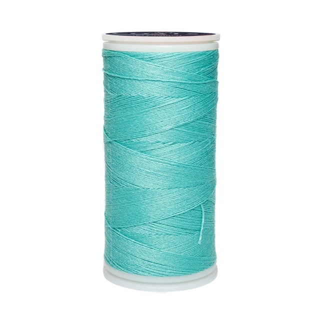 Caja 12 Pzas Hilo Verdeazul Ligero Coats Poliéster Liso 3 Cabos Fibra Corta Coats T6980-1091