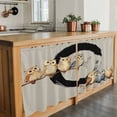 thumbnail image 6 of Japanese Style Tier Curtains 36 Inch Length, Grey Farmhouse Owl Birds Branches Cafe Short Curtains for Bathroom Over Sink, Small Kitchen Curtain Light Filtering Tiered Drapes 2 Panels 27.5"Wx36"L, 6 of 8