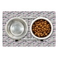 thumbnail image 1 of Pink Floral Pet Mat for Food and Water, Botanical Illustration with Blossoming Flowers and Leaves, Non-Slip Rubber Mat for Dogs and Cats, 18" X 12", by Ambesonne, 1 of 1