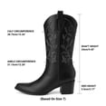 thumbnail image 7 of DREAM PAIRS Women's Cowboy Boots Square Toe Embroidered Western Boots Chunky Heel Mid Calf Cowgirl Fashion Boots Wide Width, 7 of 7