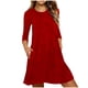 thumbnail image 1 of Vestido Largo de Manga Larga para las Mujeres Color Sólido Cuello Redondo Suelto Medio Ternera Vestido de Noche, Vestido Casual de Manga Larga para las Mujeres Dormir, 1 of 7