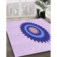 thumbnail image 3 of Ahgly Company Machine Washable Indoor Round Transitional Purple Area Rugs, 4' Round, 3 of 7