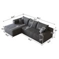 thumbnail image 3 of VEPXXP 96" 3-Seater L-Shaped Cloud Sectional Sofa, Plush Corduroy Boneless Modular Couch, Deep Seat Large Couch for Living Room, No Assembly Single Box, Dark Grey, 3 of 7