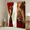 thumbnail image 3 of Homewish 3D Couple Lion Curtains Pack of 2 (42x84 Each) for Lover, Valentine's Day Rose Curtains Blackout, Romantic Anniversary Bedroom Curtains, Curtains and Drapes Decor, 3 of 6