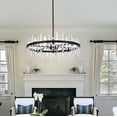 thumbnail image 4 of Elegant Lighting Serena 36" Round Iron and Crystal Chandelier in Satin Gold, 4 of 7
