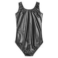 thumbnail image 6 of DPOIS Women's Shiny Metallic Tank Leotard Sleeveless Gymnastics Ballet Dance One-Piece Bodysuit Black M, 6 of 7