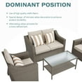 thumbnail image 6 of SUNCROWN 4 Piece Outdoor Furniture Patio Conversation Set All-Weather Wicker Chairs, Gray, 6 of 6
