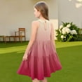 thumbnail image 7 of Abcomgle Girls Summer Dress Size 7-8 Casual Halter Neck Sleeveless Girls Dresses Gradient A-line Sundresses Loose Swing Dresses 5-6 Years,Vermilion, 7 of 7