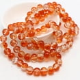 thumbnail image 5 of U8MO 100 pcs Orange Crackle Cracked Round Glass Crystal Charm Beads 8mm Craft DIY, 5 of 5