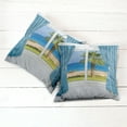 thumbnail image 6 of Ambesonne Colorful Throw Pillow Cover 2 Pack, Shore Palm Tree Island, 20", Blue Green, 6 of 7