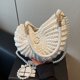 thumbnail image 2 of Bolso Bandolera Con Cadena Perlas Hombro Playa Tejido A Mano Concha Mujer () Blanco, 2 of 8
