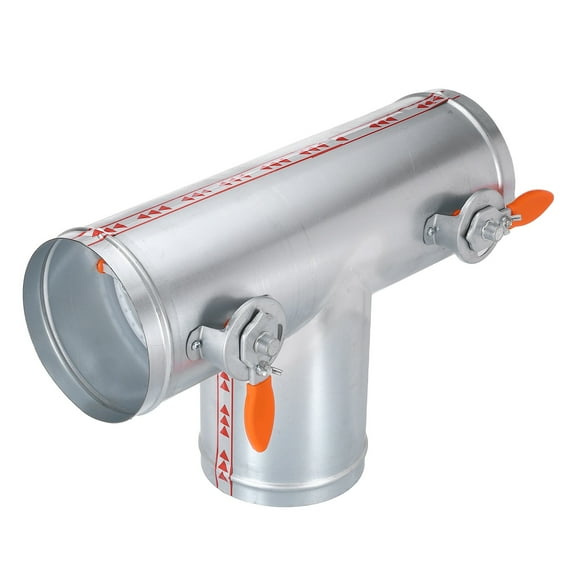 6 Inch 3 Way Splitter, T-Shaped Metal Manual Volume Damper for Vents Fans Extractors Range Hoods Heating Systems