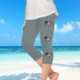 thumbnail image 4 of Juslio Girls Pants Kids Girls Fashion Print Summer Leisure Yoga Leggings Sports Cropped（Gray Capris， 10 Years）, 4 of 8