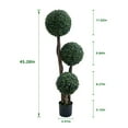 thumbnail image 2 of QinaQin Árbol topiario artificial triple esfera boxwood de 45 pulgadas con maceta, ideal para decoración interior o exterior en jardín o porche, 2 of 6