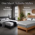 thumbnail image 3 of REGALWOVEN Fitted Sheet, Polyester Bed Sheets, Cooling and Breathable for All Seasons Medium Grey 1 PC 78.0x79.9 inch, 3 of 5
