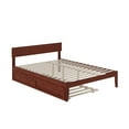 thumbnail image 3 of AFI Boston 14" Queen Wood Platform Bed Frame with Twin-XL Trundle, Walnut, 3 of 6