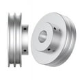 thumbnail image 5 of CHANCS Aluminum Alloy Double Groove Pulley 60mm OD 11mm Fixed Bore V-Shape Pulley Wheel for Motor Shaft Drive 6mm(1/4") PU Round Belt, 5 of 7