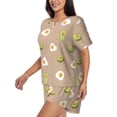 thumbnail image 2 of Kdxio Egg and Avocado Print Pajamas Sets for Women Short-Sleeved Pjs with Lounge Shorts Two Piece Sleepwear S-4XL, 2 of 8