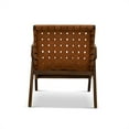 thumbnail image 4 of Corint Mid-Century Modern Tight Back Genuine Leather Lounge Chair in Tan, 4 of 5