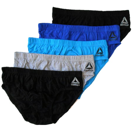 REEBOK 5 PACK BRIEFS - 183 - ROYAL TURQUOISE - LARGE - LOW RISE