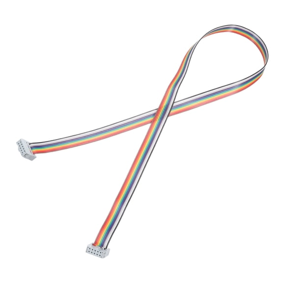 IDC Rainbow Wire Flat Ribbon Cable 2.54mm Pitch 10 Pin FC Dual Female Gray Connector for DIY Experiment 3.3 Ft Length 1 Pcs