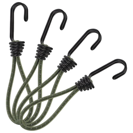 OUNONA 4-Pack Heavy Duty Bungee Cords with Hooks for Camping Tarp Tent and Outdoor Gear Securement