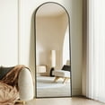 thumbnail image 3 of CONCETTA 64"x21" High-Quality Arched Full Length Mirror, Aluminum Alloy Frame Ensures Stability, Standing Design for Bedroom, Black, 3 of 7