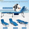 thumbnail image 6 of Costway Outdoor Folding Chaise 4-Position Lounge Chair with Face Hole &Adjustable Footrest Blue, 6 of 9