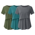 thumbnail image 2 of Vêtements de Grossesse Offres de l'Action de Grâce Liquidation Été Vêtements de Maternité pour Femmes Col Rond Manches Courtes Volants Pli Hauts de Grossesse, 2 of 5