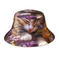 thumbnail image 1 of Balery Cute Cat Sunflower Sombreros para el sol para hombre y mujer, sombrero de pescador con UPF 50+, 1 of 6