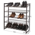 thumbnail image 2 of SONGMICS 5-Tier Metal Shoe Rack, Flat or Slant Shoe Organizer Shelf Stackable, Bronze ULMR05A, 2 of 7