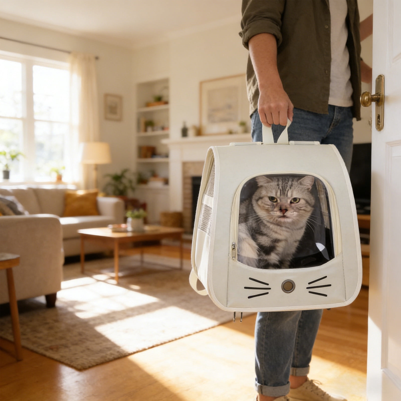 Msgweeeg Soft Cats Carrier Dog Carrier Handheld Backpack 2 In 1 Cats Carrier Foldable Pet Backpack for Small Dogs Cats Pet Sling Carrier Suitable for Outdoor Hiking Vet Visits Travel