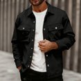 thumbnail image 2 of Mens Shirt Jacket Casual Button Up Shirts Long Sleeve Lightweight Shacket With Flap Pockets for Workwear and Outdoor Activities in Multiple Colors Available Now,Black,L, 2 of 4