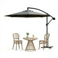 thumbnail image 1 of Garvee 10 feet Offset Hanging Patio Umbrella, 8 Ribs, Grey, 1 of 8