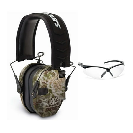 Walker s Razor Slim Electronic Hearing Muffs (Camo) and Shooting Glasses Kit