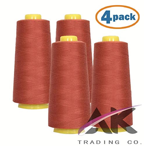 4 x 6000 Yards, Black Serger Polyester Threads Sewing & Quilting 24000 Yard All Purpose Value Pack 
