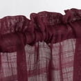 thumbnail image 2 of Linen Rod Pocket Top Semi Sheer Window Treatment Valance for Small/Half Windows Windows 1 Piece (52" W x 18" L, Burgundy), 2 of 4