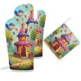 thumbnail image 6 of Cartoon Birthday Cake Heat Resistant Microwave Oven Gloves Set for BBQ Baking Grilling,Baking Gifts Cooks for Women,Housewarming Gifts for New Home, 6 of 6