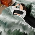 thumbnail image 4 of jejeloiu Retro Natural Landscape 7-Piece Twin Bedding Sets,Jungle Mountain Range Bedding Comforter Set,Green Black Sheet Sets For Kids,Breathable Home Decor Reversible, 4 of 8